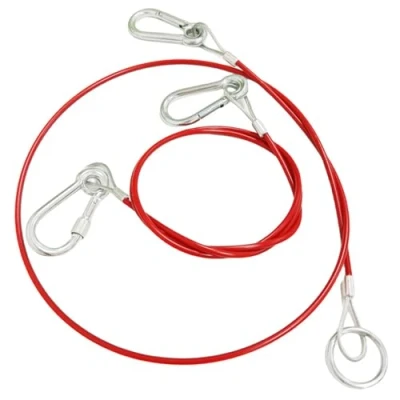 Image of 2 Pack Breakaway Cables, 4 mm Trailer Caravan Break Away Cable with Carabiner Threaded Hook Heavy Duty Burst Ring, Brake Safety Cable, Towing Coupling Handbrake Emergency