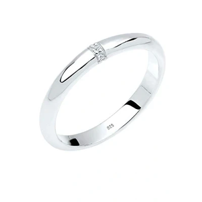 Image of Elli DIAMONDS Ring Women Classic with Diamond (0.04 ct.) in 925 Sterling Silver