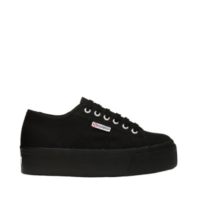 Image of Superga Platform Trainers, Size: 5, Full black Cotton
