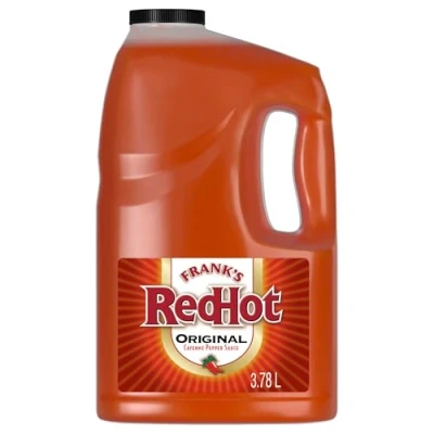 Image of Frank&#039;s RedHot Original Cayenne Pepper Sauce, Premium Blended Peppers, Bold &amp; Spicy Flavour, Bulk Container, 3.8L