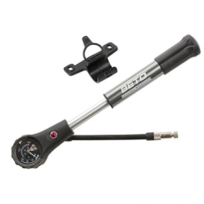 Image of Beto &gt;Dual Function 2 in 1&lt; Shock/Mini Pump, made of aluminium, high volume, pressure, with manometer, 21 bar/300 psi, for FV, AV and DV