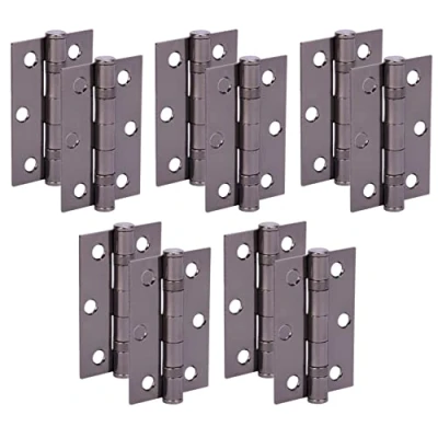 Image of HANDLEZONE® Door Hinges 5 Pairs 76mm / 3 inch Ball Bearing, with Screws Black Nickel