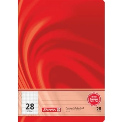 Image of Brunnen Vivendi 104442802 School Notebook A4 (5 mm Squared with Margin 32 Sheets Line Style 28)