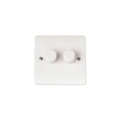 Image of Click Mode 2 Gang 100W Way Polar White Dimmer Switch