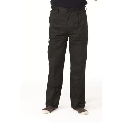 Image of Apache Workwear Cargo Industry Trouser Black Size 34 Waist x 33 Leg Multi Feature Pockets Hammer Loop Knee Pad Pocket