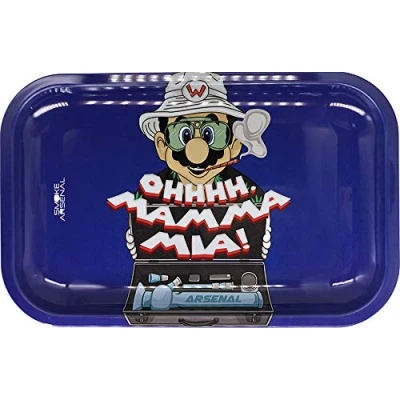 Image of Smoke Arsenal Premium Medium Rolling Tray&quot;Mario Loathing&quot; 7&quot; x 11&quot;