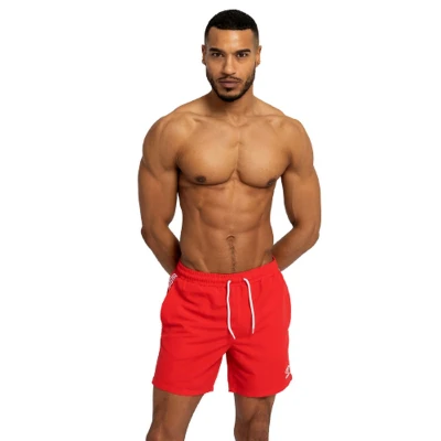 Image of Umbro Mens Taped Swim Shorts (Vermillion) Red Size X Large