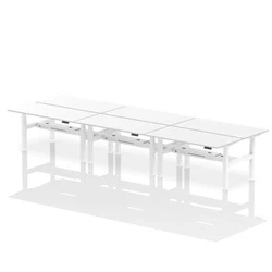 Image of Air B2B 1600x800mm Height Adjustable 6P Bench Desk CP White/White