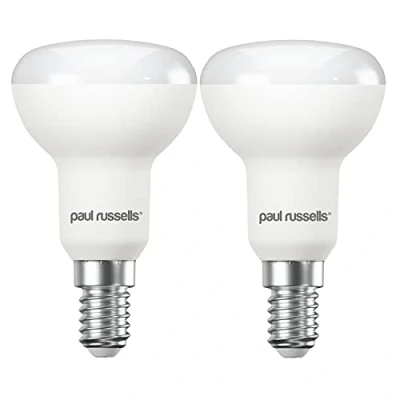Image of paul russells Cool White E14 Spotlight 4.9W LED Reflector R50 Lights Small Edison Screw, 40watt Equivalent Replacement Bulb, 470 Lumens 4000K Frosted 120 Beam Angle SES Energy Saving Bulbs, Pack of 2