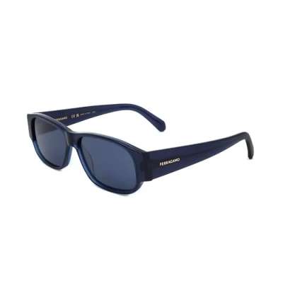 Image of Ferragamo Unisex Sunglasses, Size: One Size, Transparent blue