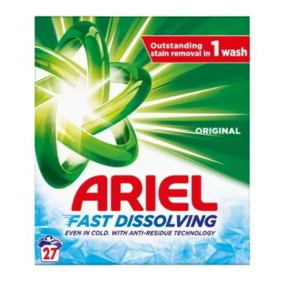 Image of Ariel Fast Dissolving Washing Powder 1.62KG, 27 Washes, Original