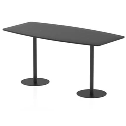 Image of High Gloss Italia 2400mm Poseur Table Black Top 1145mm Leg