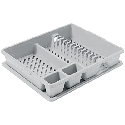 Image of Curver Dish rack with tray in light grey, polypropylene, 35 x 25 10 cm