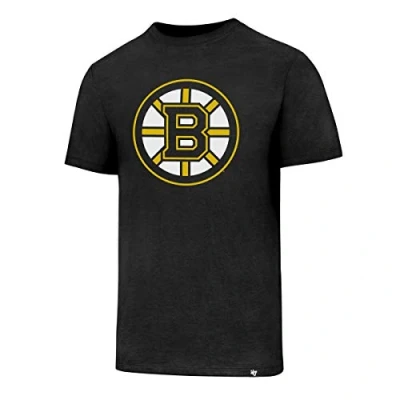 Image of &#039;47 NHL Boston Bruins Club Tee 70% Cotton 30% Polyester Crew Neck Vibrant Style Print Officially Licensed T Shirt Premium Quality Design and Craft from