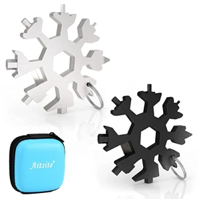 Image of Aitsite 18 in 1 Snowflake Multi Tool Portable Stainless Steel Opener Ideal Gadgets Gift for Travel Camping Adventure Daily Kit with Box