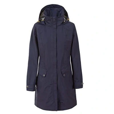 Image of Trespass Womens Rainy Day Waterproof Jacket With Concealed Hood, Ink, 8 EU