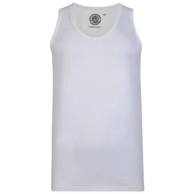 Image of Kam Adults Mens Kingsize Big Size Plain Vest Tank Top Sleeveless Round Neck White 4XL (500F)
