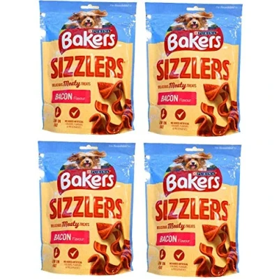 Image of 3 x Bacon Sizzlers Dog Treats 4 90g