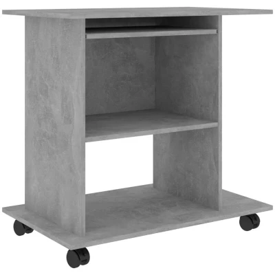 Image of vidaXL Computer Desk Concrete Grey 80x50x75 cm Engineered Wood