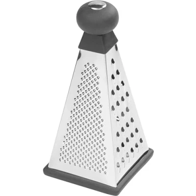 Image of Tala Stainless Steel Pyramid Grater, 4 Sided Handheld Box Grater for Slicing, Grating, Zester and Shredding Cheese, Vegatables other foods, With Grip handle non slip base