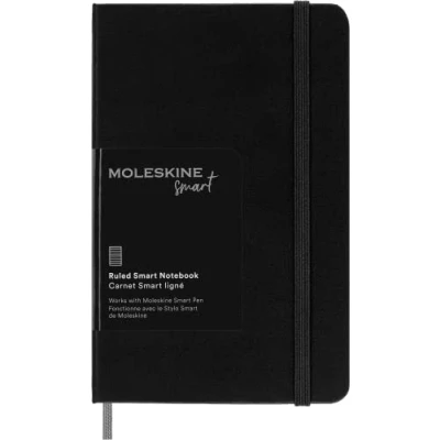 Image of Moleskine Smart Notebook, Writing System, Notebook with Hard Cover, Ruled Pages and Elastic Closure, Pocket Size 9 x 14, Colour Black