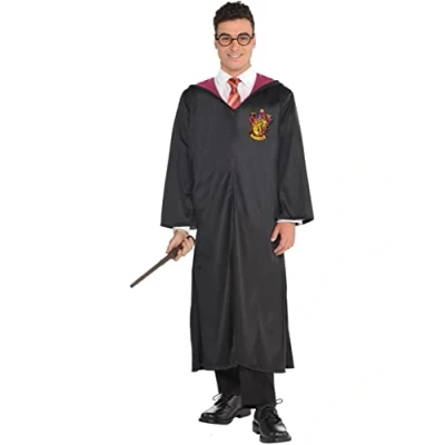 Image of Amscan 9912438 Adults Officially Licensed Harry Potter Gryffindor Robe World Book Day Fancy Dress Costume Size: XXL