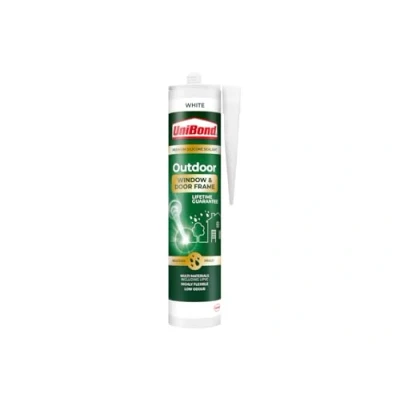 Image of UniBond Outdoor Window and Door Frame Sealant, White Durable Weatherproof Cartridge