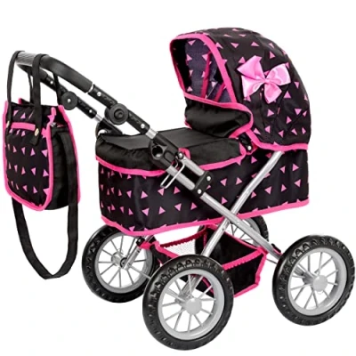 Image of Kinderplay Dolls Pram Toy Baby Doll Pushchair Buggy Stroller with Adjustable Handle (33 63 cm), model KP0262R