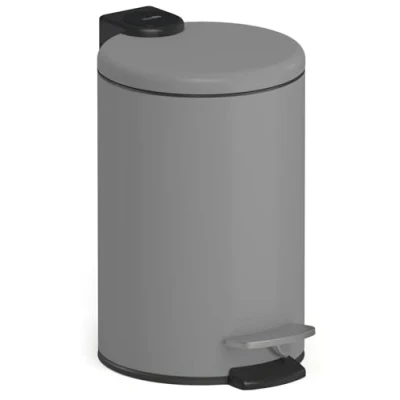 Image of stardis 3 Litre Pedal Bin, Stainless Steel Matt with Soft Close Mechanism, Folding Lid, Quiet Closing, Inner Bucket, Cosmetic Waste Bathroom (Grey)