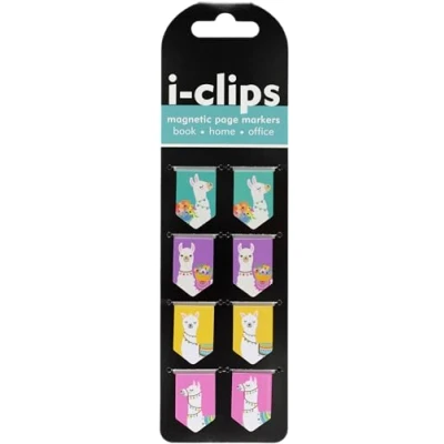 Image of Llamas i clips Magnetic Page Markers (Set of 8 Bookmarks)