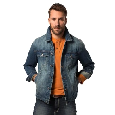 Image of JP 1880 Men&#039;s Jeansjacke Jacket, Blue Denim, 6XL
