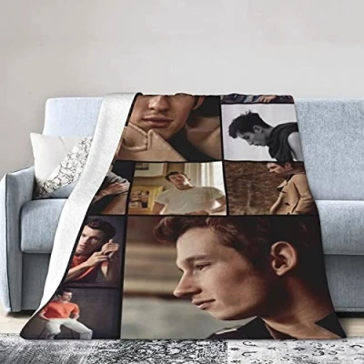 Image of Fleece Blanket for Sofa Camping, Super Soft Lightweight Cozy Luxury Flannel Bed Blanket, Callum Actor Turner Fluffy Plush Couch Thro 150CM X 125CM