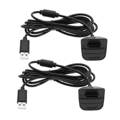 Image of Create idea 2Pcs USB Charging Cable Replacement Compatible with Xbox 360/360 Slim Controller Charger Accessories Black