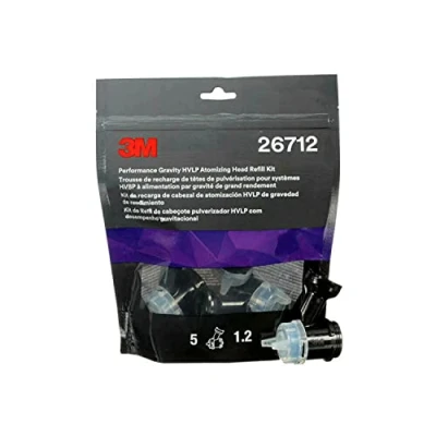 Image of 3M Performance Gravity HVLP Atomizing Head Refill Kit, 26712, Size 1.2, Blue, for use Spray Gun PPS 2.0 Paint Cups, 5 Pack