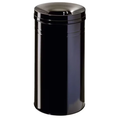 Image of Durable 31 Litre Round Waste Bin with Ormental Ring and Extinguishing Lid Black