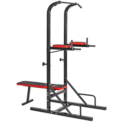 Image of tectake Power tower Reeves Bench press, pull up bar, dip &amp; leg raise station 404161 UK