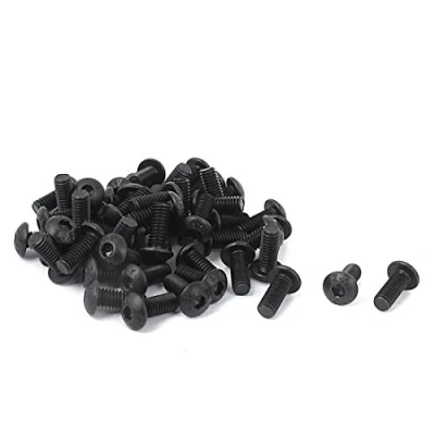 Image of Sourcingmap M4x10mm 10.9 Alloy Steel Button Head Hex Socket Cap Screw Bolt Black 50pcs