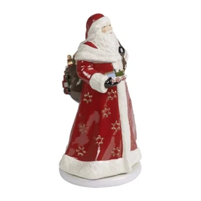 Image of Villeroy &amp; Boch Christmas Toy’s Memory rotating Santa, Santa Claus with ability to rotate, hard paste porcelain, metal, multicoloured
