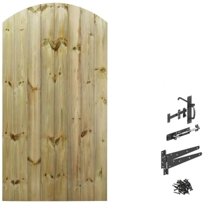 Image of Bespoke Custom Made to Measure Wooden Garden Gate/Tongue &amp; Groove Arch Top[6ft Tall (180cm),Upto 900mm Wide,Suffolk Latch]