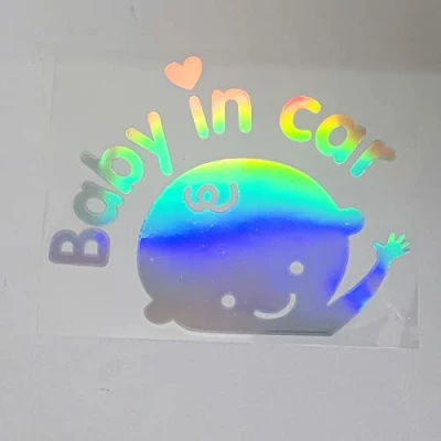 Image of Colorful Baby in car Stickers Sign and Decal, Sticker, Removable Safety Sticker Notice Board, Cute Window Sticker,Baby On Board (Baby (boy))