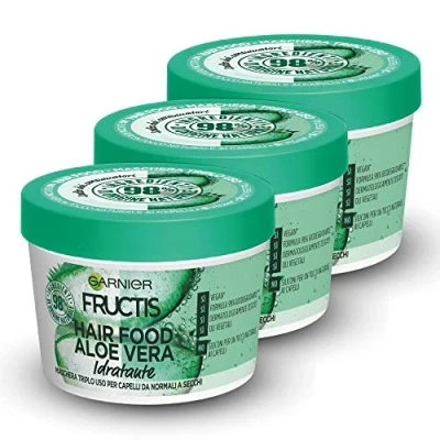 Image of Garnier Fructis Hair Food 3 in 1 Mask with Vegan Formula 390 ml Aloe Vera