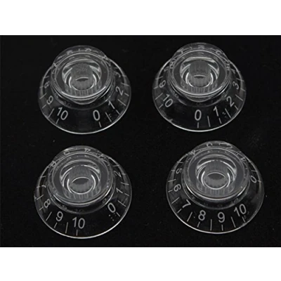 Image of Dopro 4pcs Clear w/White Number LP Guitar Bell Knobs Top Hat for Les Paul