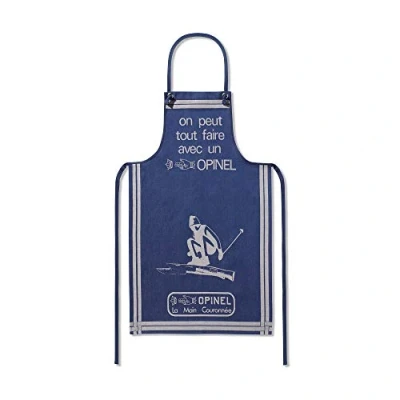 Image of Opinel Kitchen Apron for Adults, Blue, Cotton