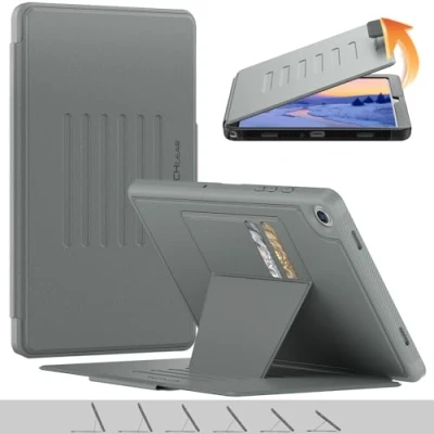 Image of TECHGEAR Enduro Case For Samsung Galaxy Tab A9 Plus 11&quot; (SM X210 / SM X215) Tough &amp; Rugged Strong Magnetic Flip [Auto Sleep/Wake] Drop Proof Cover with [Multi Angle Stand] Card Slots, Black