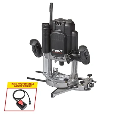 Image of Trend T14 1/2 Inch Variable Speed Workshop Router, Perfect for Hand Held &amp; Router Table Use, 2300W, 240V, Black, T14EK