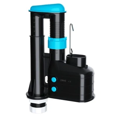 Image of SPARES2GO Dual Flush Toilet Syphon Height Adjustable 7.5&quot; to 9.5&quot; WC Cistern Internal Overflow Lever
