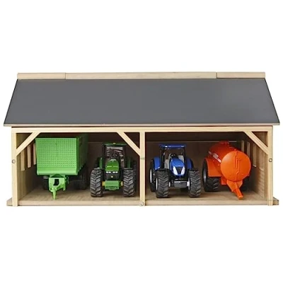 Image of Kids Globe 610047 Wooden Tractor Shed 1:50 Scale