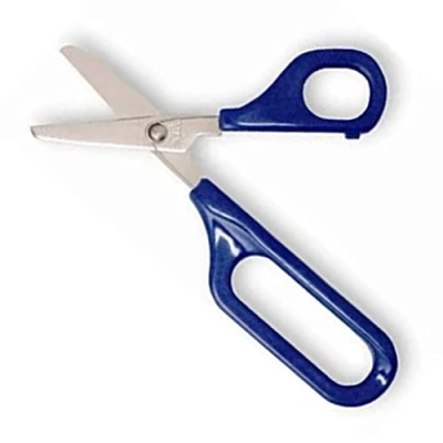 Image of PETA Easi Grip Children&#039;s Long Loop Scissors Stainless Steel and Handle Self Opening Ergonomic to Increase Stability Ideal for Anyone with Poor Hand Control, Weak Joint Problems 45mm Rounded Blade