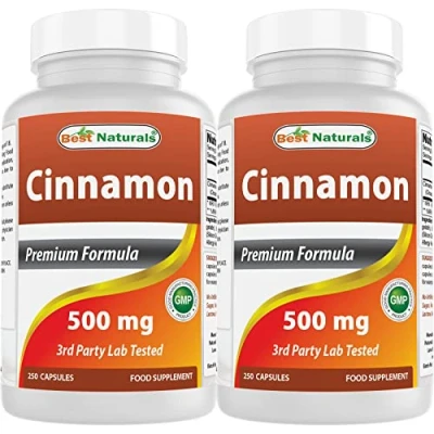 Image of Best Naturals Cinnamon 500 mg 250 Capsules (250 Count (Pack of 2))