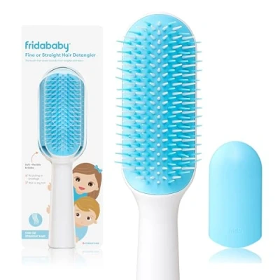 Image of Frida Baby Toddler Hair Brush: Strong Bristle Brush for Thick or Curly Hair, Wet Dry, Detangler